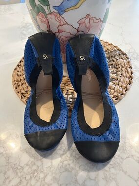 Yosi Samra blue/black ballet flats 8
